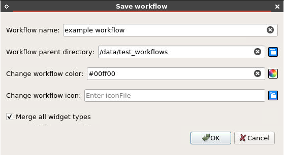 Saving a workflow