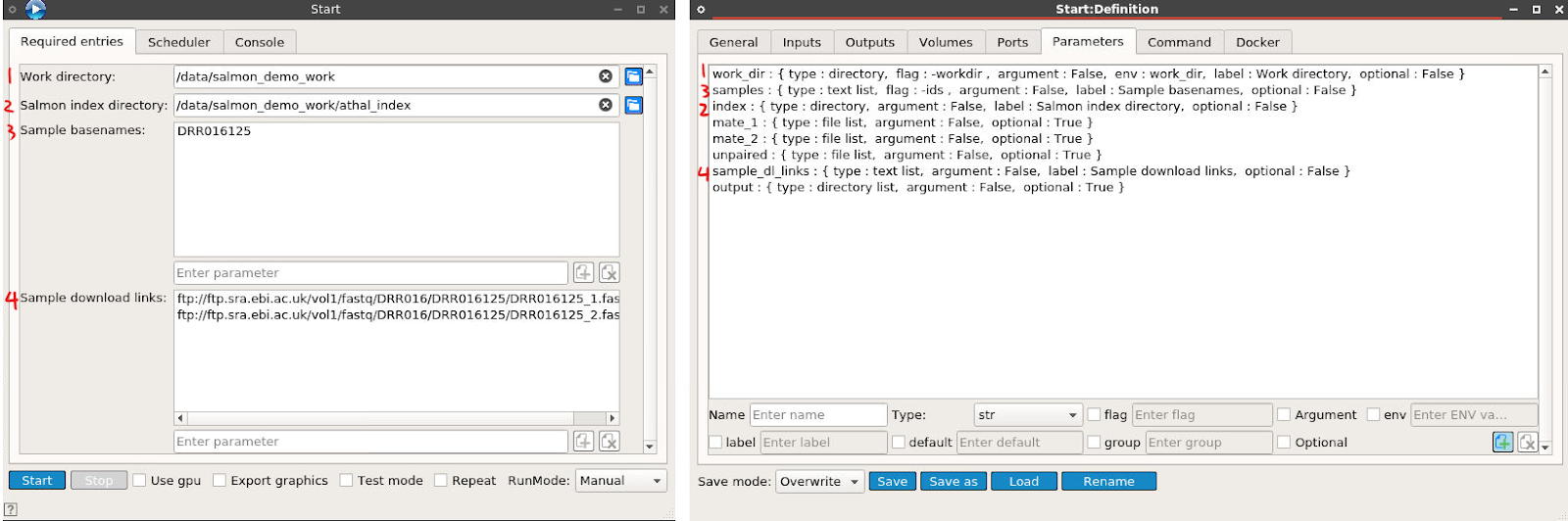 Parameter overview